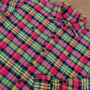 Polo Ralph Lauren Shirt Men S Flannel Plaid Neon Button Shirt Bright Fall Colors